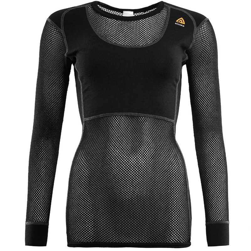 Women's longsleeve net shirt WoolNet crew neck