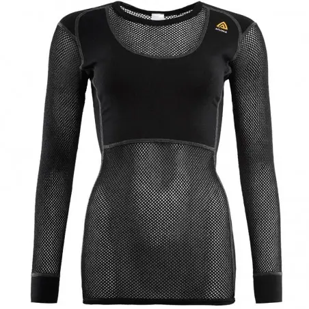 Women's longsleeve net shirt WoolNet crew neck