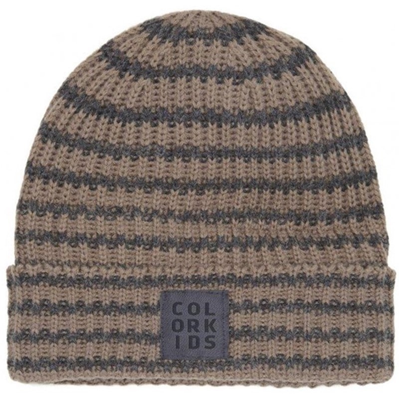 Kinder-beanie with striped pattern